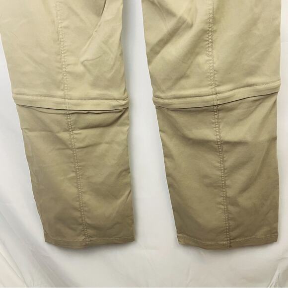 PrAna Monarch Convertible Hiking Pant Zip Off Stretch Drawstring Tan Size 14 - Picture 10 of 13